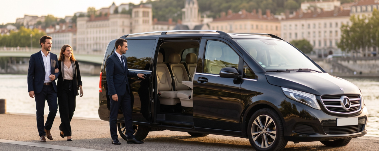 Chauffeur VTC mariage Grenoble avec couple élégant